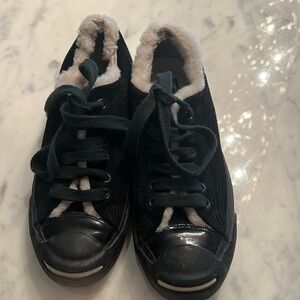 Jack Purcell Converse shearling lined sneakers, size 7